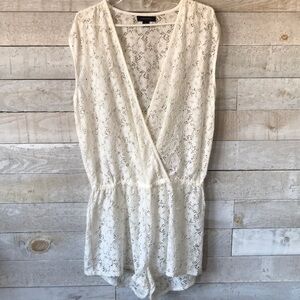Atmosphere lace romper/beach cover up
